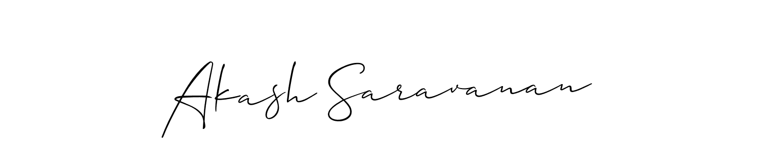 Also You can easily find your signature by using the search form. We will create Akash Saravanan name handwritten signature images for you free of cost using Allison_Script sign style. Akash Saravanan signature style 2 images and pictures png