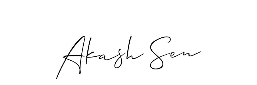 It looks lik you need a new signature style for name Akash Sen. Design unique handwritten (Allison_Script) signature with our free signature maker in just a few clicks. Akash Sen signature style 2 images and pictures png