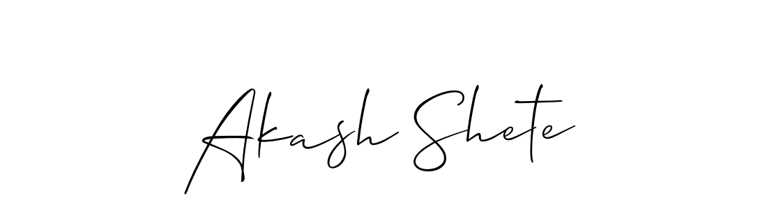 Create a beautiful signature design for name Akash Shete. With this signature (Allison_Script) fonts, you can make a handwritten signature for free. Akash Shete signature style 2 images and pictures png