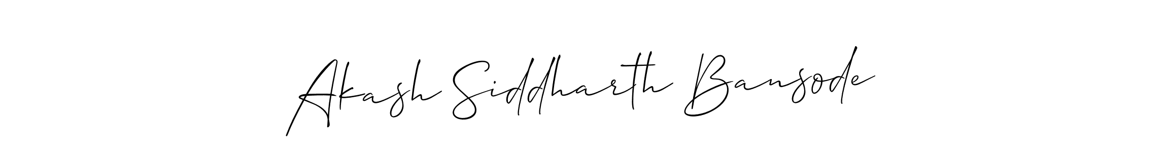 Also we have Akash Siddharth Bansode name is the best signature style. Create professional handwritten signature collection using Allison_Script autograph style. Akash Siddharth Bansode signature style 2 images and pictures png