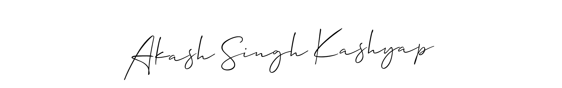 Allison_Script is a professional signature style that is perfect for those who want to add a touch of class to their signature. It is also a great choice for those who want to make their signature more unique. Get Akash Singh Kashyap name to fancy signature for free. Akash Singh Kashyap signature style 2 images and pictures png