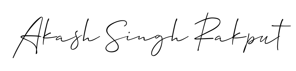 Create a personalized artistic stamp with Akash Singh Rakput in Allison_Script font. Perfect for visual artists, designers, and influencers. Akash Singh Rakput signature style 2 images and pictures png