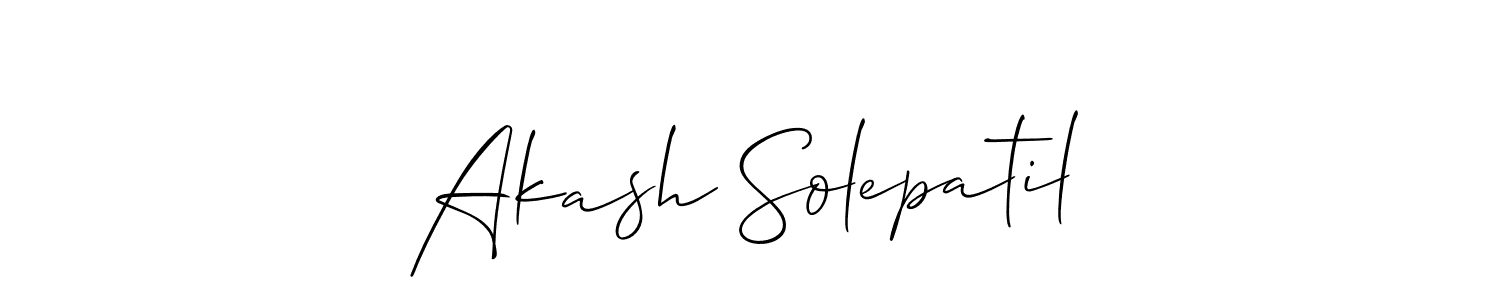 The best way (Allison_Script) to make a short signature is to pick only two or three words in your name. The name Akash Solepatil include a total of six letters. For converting this name. Akash Solepatil signature style 2 images and pictures png