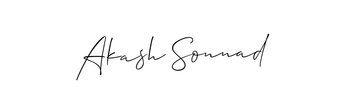 You should practise on your own different ways (Allison_Script) to write your name (Akash Sonnad) in signature. don't let someone else do it for you. Akash Sonnad signature style 2 images and pictures png