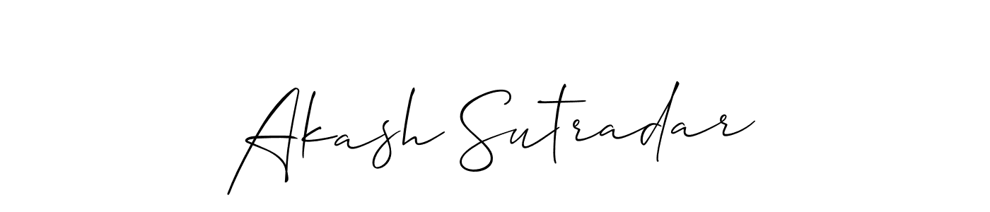 Allison_Script is a professional signature style that is perfect for those who want to add a touch of class to their signature. It is also a great choice for those who want to make their signature more unique. Get Akash Sutradar name to fancy signature for free. Akash Sutradar signature style 2 images and pictures png