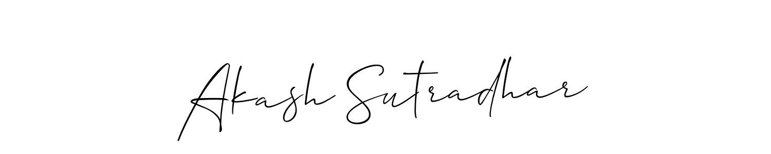 Make a beautiful signature design for name Akash Sutradhar. With this signature (Allison_Script) style, you can create a handwritten signature for free. Akash Sutradhar signature style 2 images and pictures png