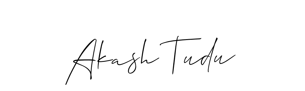 How to make Akash Tudu name signature. Use Allison_Script style for creating short signs online. This is the latest handwritten sign. Akash Tudu signature style 2 images and pictures png