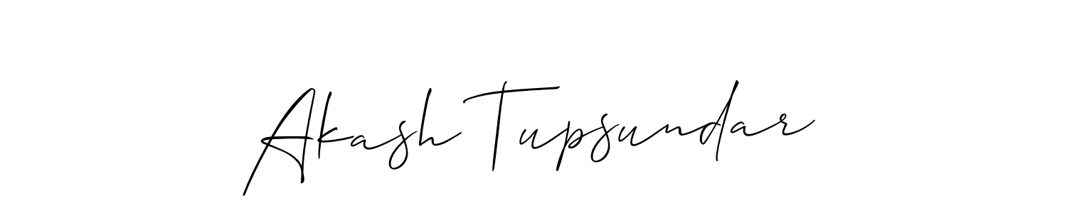 The best way (Allison_Script) to make a short signature is to pick only two or three words in your name. The name Akash Tupsundar include a total of six letters. For converting this name. Akash Tupsundar signature style 2 images and pictures png