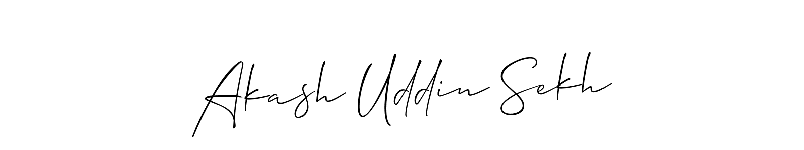 The best way (Allison_Script) to make a short signature is to pick only two or three words in your name. The name Akash Uddin Sekh include a total of six letters. For converting this name. Akash Uddin Sekh signature style 2 images and pictures png