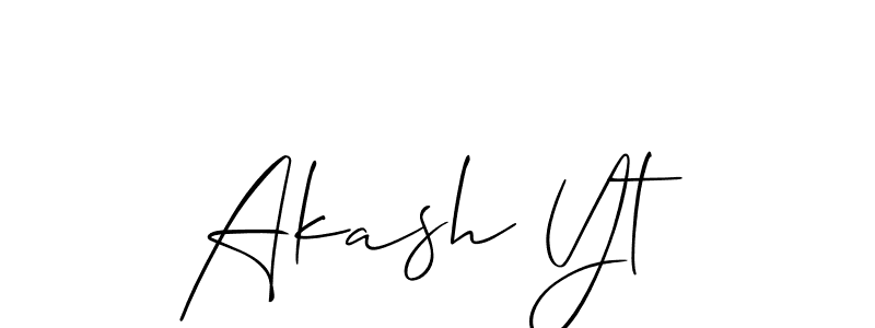 Create a beautiful signature design for name Akash Yt. With this signature (Allison_Script) fonts, you can make a handwritten signature for free. Akash Yt signature style 2 images and pictures png