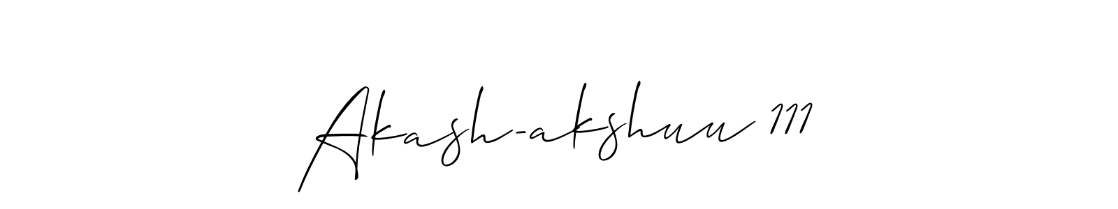 Design your own signature with our free online signature maker. With this signature software, you can create a handwritten (Allison_Script) signature for name Akash-akshuu 111. Akash-akshuu 111 signature style 2 images and pictures png