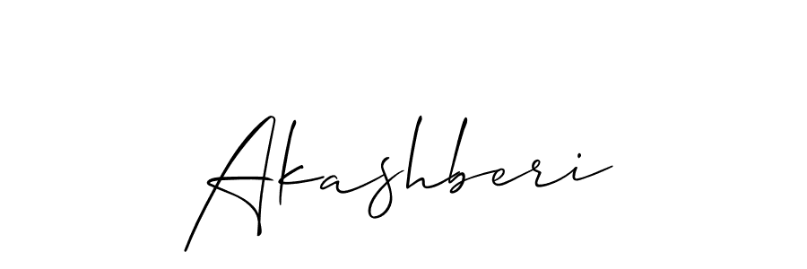 Design your own signature with our free online signature maker. With this signature software, you can create a handwritten (Allison_Script) signature for name Akashberi. Akashberi signature style 2 images and pictures png