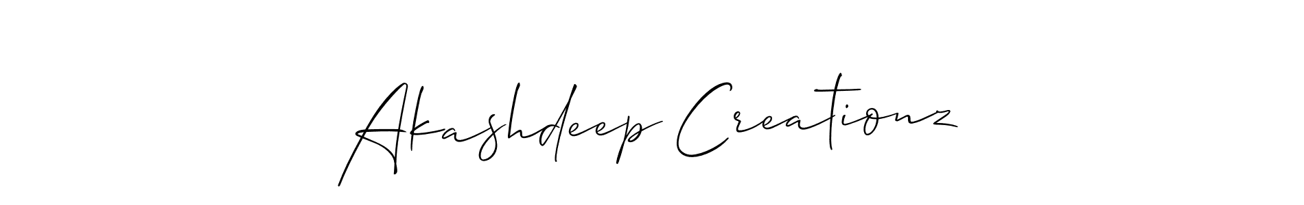 Similarly Allison_Script is the best handwritten signature design. Signature creator online .You can use it as an online autograph creator for name Akashdeep Creationz. Akashdeep Creationz signature style 2 images and pictures png
