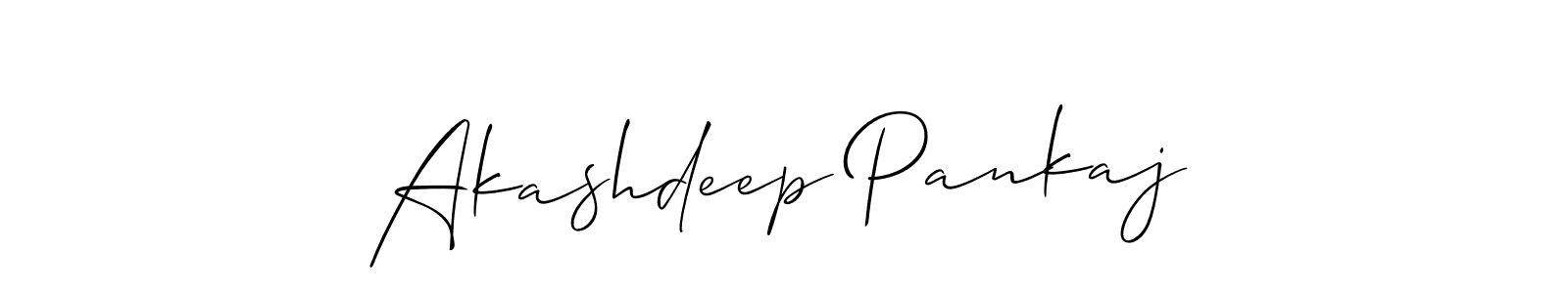 Design your own signature with our free online signature maker. With this signature software, you can create a handwritten (Allison_Script) signature for name Akashdeep Pankaj. Akashdeep Pankaj signature style 2 images and pictures png