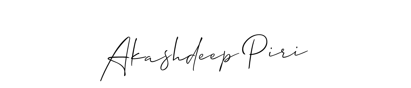 Create a beautiful signature design for name Akashdeep Piri. With this signature (Allison_Script) fonts, you can make a handwritten signature for free. Akashdeep Piri signature style 2 images and pictures png