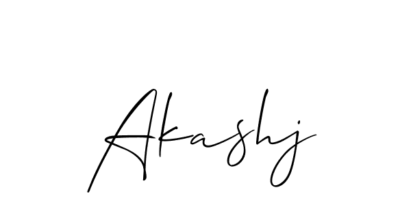 Design your own signature with our free online signature maker. With this signature software, you can create a handwritten (Allison_Script) signature for name Akashj. Akashj signature style 2 images and pictures png