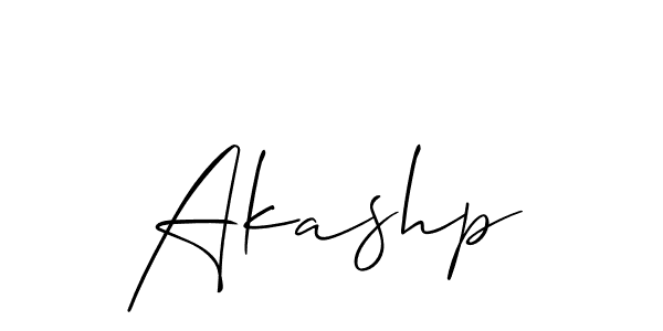 The best way (Allison_Script) to make a short signature is to pick only two or three words in your name. The name Akashp include a total of six letters. For converting this name. Akashp signature style 2 images and pictures png