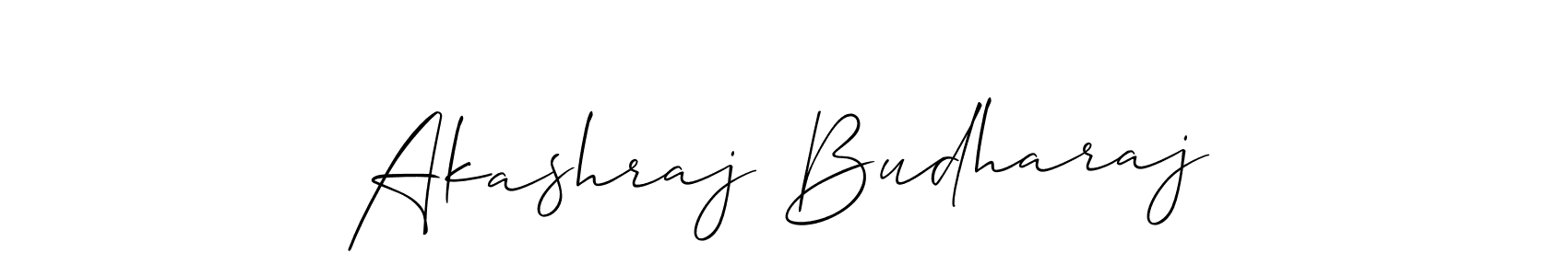 How to make Akashraj Budharaj name signature. Use Allison_Script style for creating short signs online. This is the latest handwritten sign. Akashraj Budharaj signature style 2 images and pictures png