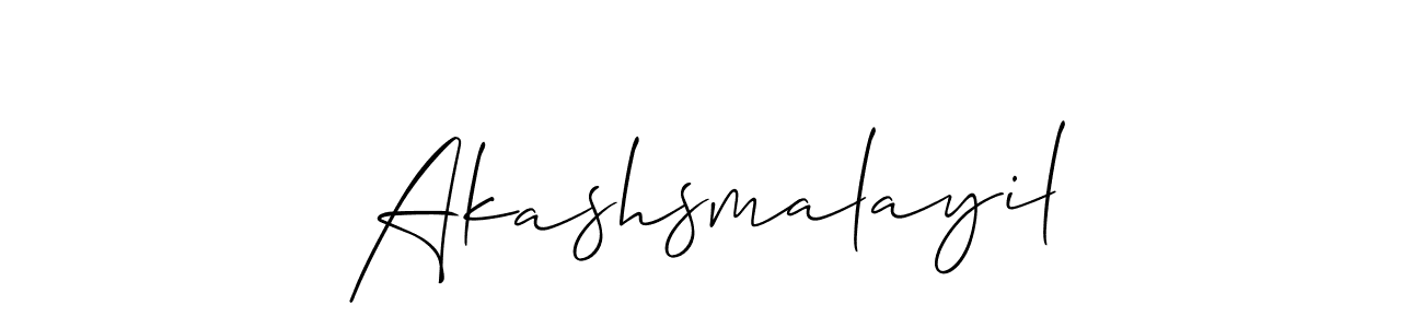 You should practise on your own different ways (Allison_Script) to write your name (Akashsmalayil) in signature. don't let someone else do it for you. Akashsmalayil signature style 2 images and pictures png