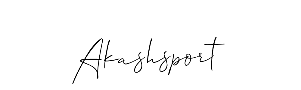 How to make Akashsport signature? Allison_Script is a professional autograph style. Create handwritten signature for Akashsport name. Akashsport signature style 2 images and pictures png