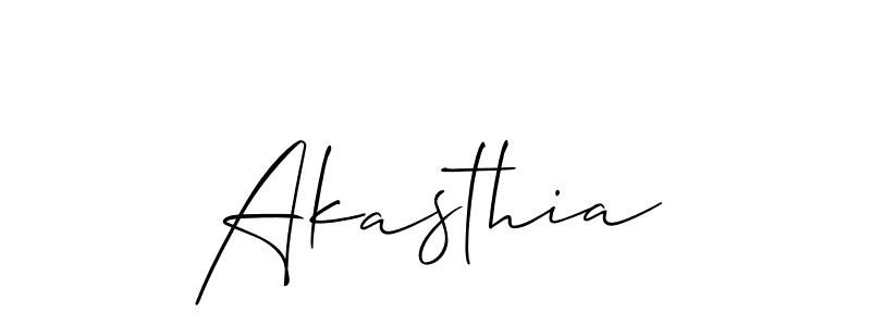 The best way (Allison_Script) to make a short signature is to pick only two or three words in your name. The name Akasthia include a total of six letters. For converting this name. Akasthia signature style 2 images and pictures png