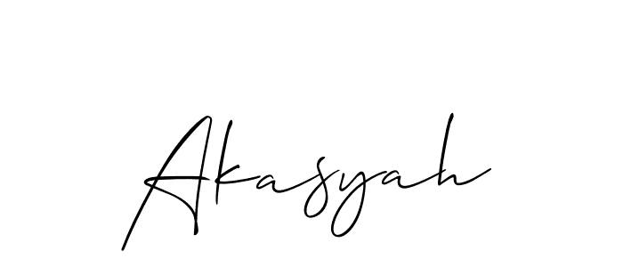 Also we have Akasyah name is the best signature style. Create professional handwritten signature collection using Allison_Script autograph style. Akasyah signature style 2 images and pictures png