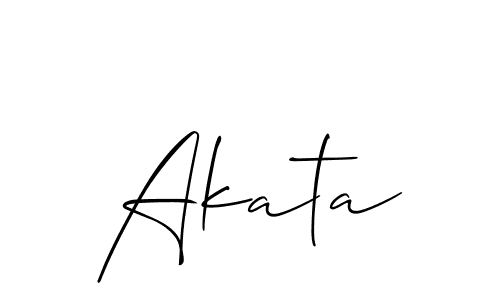 Design your own signature with our free online signature maker. With this signature software, you can create a handwritten (Allison_Script) signature for name Akata. Akata signature style 2 images and pictures png