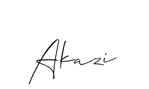 Make a beautiful signature design for name Akazi. With this signature (Allison_Script) style, you can create a handwritten signature for free. Akazi signature style 2 images and pictures png