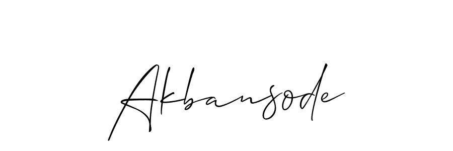Use a signature maker to create a handwritten signature online. With this signature software, you can design (Allison_Script) your own signature for name Akbansode. Akbansode signature style 2 images and pictures png
