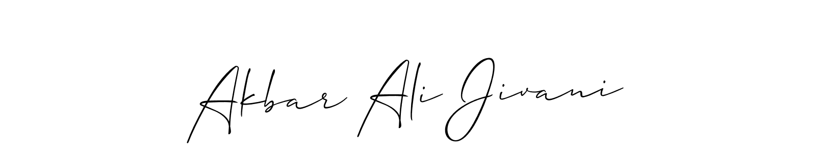 Create a beautiful signature design for name Akbar Ali Jivani. With this signature (Allison_Script) fonts, you can make a handwritten signature for free. Akbar Ali Jivani signature style 2 images and pictures png