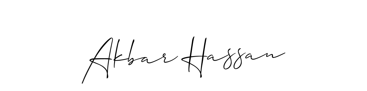 Allison_Script is a professional signature style that is perfect for those who want to add a touch of class to their signature. It is also a great choice for those who want to make their signature more unique. Get Akbar Hassan name to fancy signature for free. Akbar Hassan signature style 2 images and pictures png
