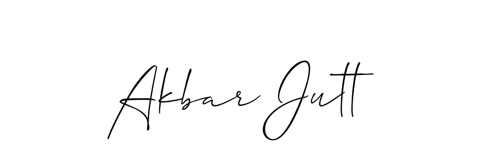 Design your own signature with our free online signature maker. With this signature software, you can create a handwritten (Allison_Script) signature for name Akbar Jutt. Akbar Jutt signature style 2 images and pictures png