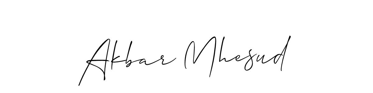 You should practise on your own different ways (Allison_Script) to write your name (Akbar Mhesud) in signature. don't let someone else do it for you. Akbar Mhesud signature style 2 images and pictures png