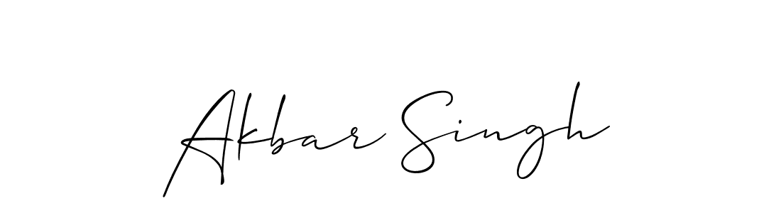 Make a beautiful signature design for name Akbar Singh. With this signature (Allison_Script) style, you can create a handwritten signature for free. Akbar Singh signature style 2 images and pictures png