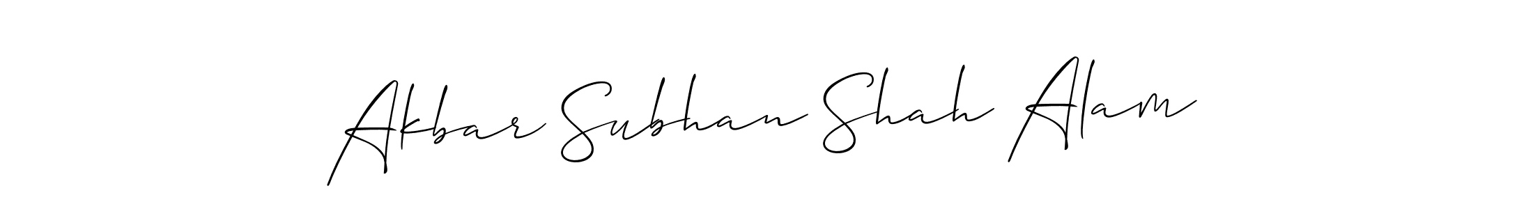 Make a beautiful signature design for name Akbar Subhan Shah Alam. With this signature (Allison_Script) style, you can create a handwritten signature for free. Akbar Subhan Shah Alam signature style 2 images and pictures png