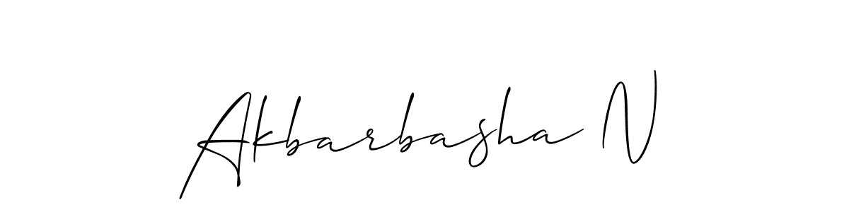 Use a signature maker to create a handwritten signature online. With this signature software, you can design (Allison_Script) your own signature for name Akbarbasha N. Akbarbasha N signature style 2 images and pictures png