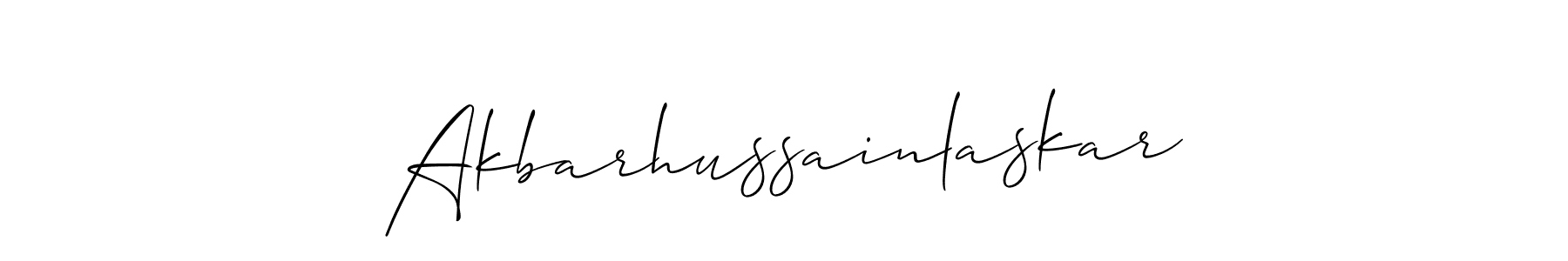 Also we have Akbarhussainlaskar name is the best signature style. Create professional handwritten signature collection using Allison_Script autograph style. Akbarhussainlaskar signature style 2 images and pictures png
