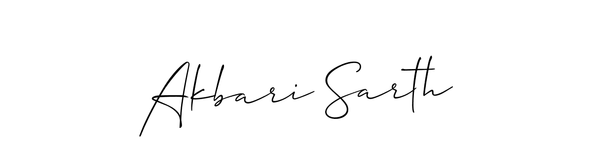 How to Draw Akbari Sarth signature style? Allison_Script is a latest design signature styles for name Akbari Sarth. Akbari Sarth signature style 2 images and pictures png