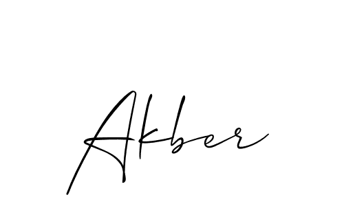 How to make Akber signature? Allison_Script is a professional autograph style. Create handwritten signature for Akber name. Akber signature style 2 images and pictures png