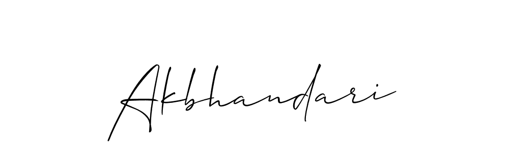 You should practise on your own different ways (Allison_Script) to write your name (Akbhandari) in signature. don't let someone else do it for you. Akbhandari signature style 2 images and pictures png