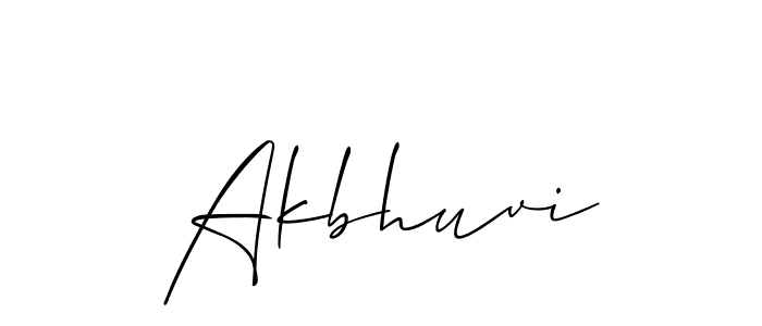 Also we have Akbhuvi name is the best signature style. Create professional handwritten signature collection using Allison_Script autograph style. Akbhuvi signature style 2 images and pictures png