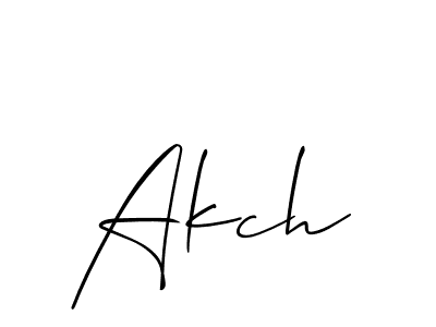 Create a beautiful signature design for name Akch. With this signature (Allison_Script) fonts, you can make a handwritten signature for free. Akch signature style 2 images and pictures png