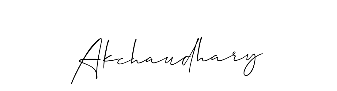 Make a short Akchaudhary signature style. Manage your documents anywhere anytime using Allison_Script. Create and add eSignatures, submit forms, share and send files easily. Akchaudhary signature style 2 images and pictures png