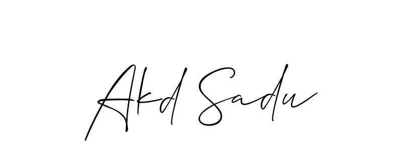 Akd Sadu stylish signature style. Best Handwritten Sign (Allison_Script) for my name. Handwritten Signature Collection Ideas for my name Akd Sadu. Akd Sadu signature style 2 images and pictures png