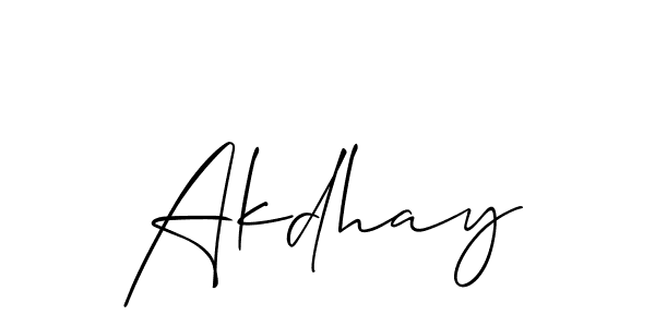 Once you've used our free online signature maker to create your best signature Allison_Script style, it's time to enjoy all of the benefits that Akdhay name signing documents. Akdhay signature style 2 images and pictures png