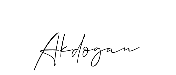 Use a signature maker to create a handwritten signature online. With this signature software, you can design (Allison_Script) your own signature for name Akdogan. Akdogan signature style 2 images and pictures png