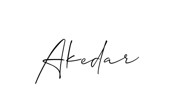 The best way (Allison_Script) to make a short signature is to pick only two or three words in your name. The name Akedar include a total of six letters. For converting this name. Akedar signature style 2 images and pictures png