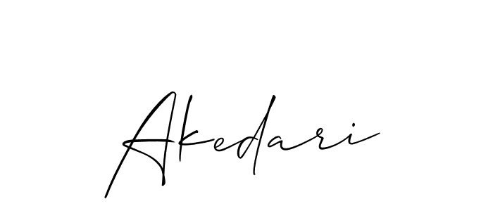 How to make Akedari signature? Allison_Script is a professional autograph style. Create handwritten signature for Akedari name. Akedari signature style 2 images and pictures png