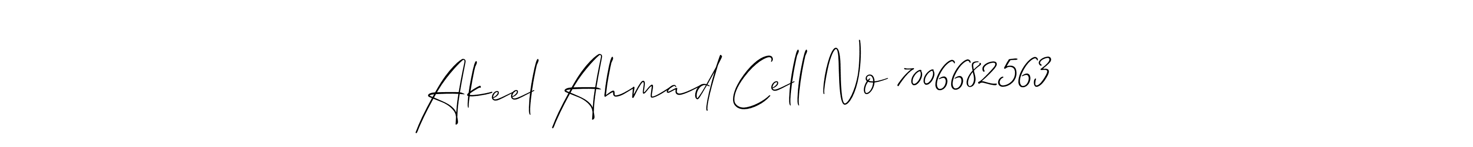 Create a beautiful signature design for name Akeel Ahmad Cell No 7006682563. With this signature (Allison_Script) fonts, you can make a handwritten signature for free. Akeel Ahmad Cell No 7006682563 signature style 2 images and pictures png