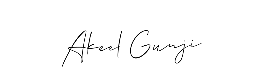 Create a beautiful signature design for name Akeel Gunji. With this signature (Allison_Script) fonts, you can make a handwritten signature for free. Akeel Gunji signature style 2 images and pictures png